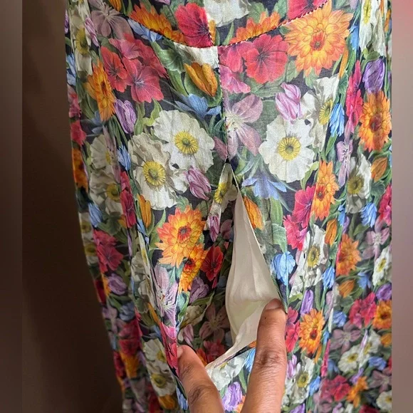 NWT Ivy City Co Red and Pink Midi Puff Sleeve Sundress Size 8 - Picture 9 of 17